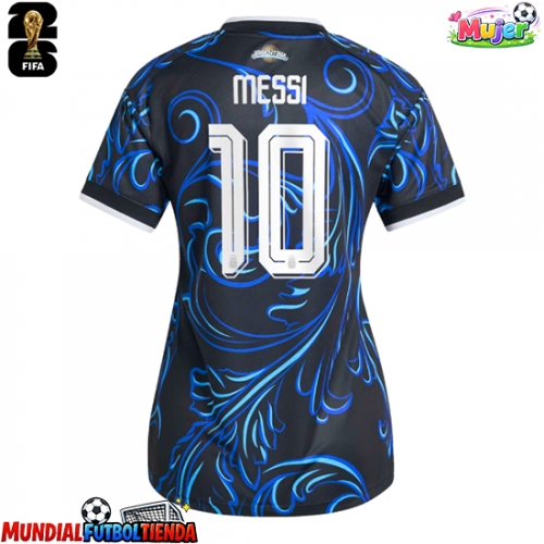 Camiseta Argentina Lionel Messi #10 Segunda Equipación Replica Mundial 2026 para mujer mangas cortas